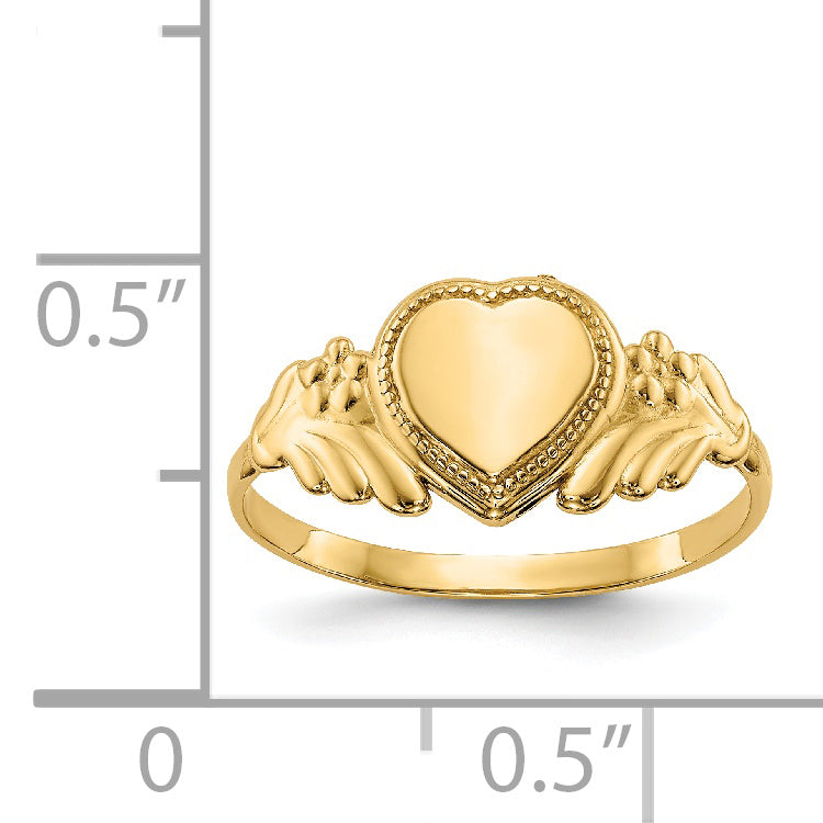 14k Polished Heart Baby Ring