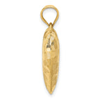 14K Gold Polished 3D Heart Pendant with Basket Weave Design