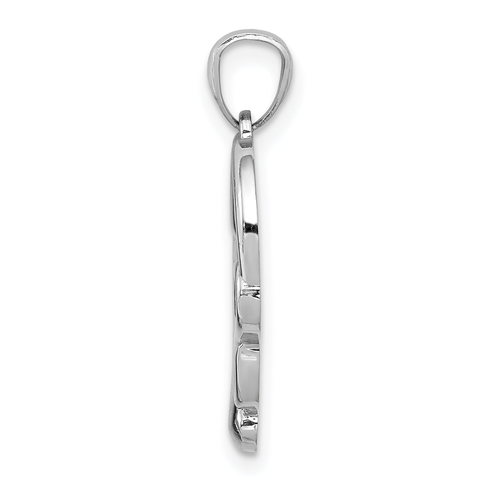14K White Gold Infinity Heart Pendant with Polished Rhodium Finish