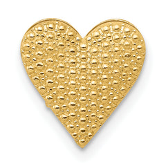 14K Gold Polished Reversible Cut-out Heart Chain Slide