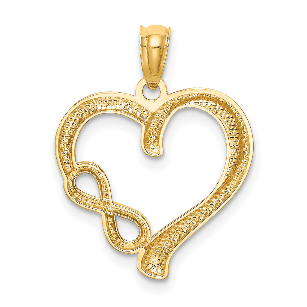 14K Gold Polished Infinity Heart Pendant with Timeless Design