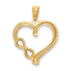 14K Gold Polished Infinity Heart Pendant with Timeless Design