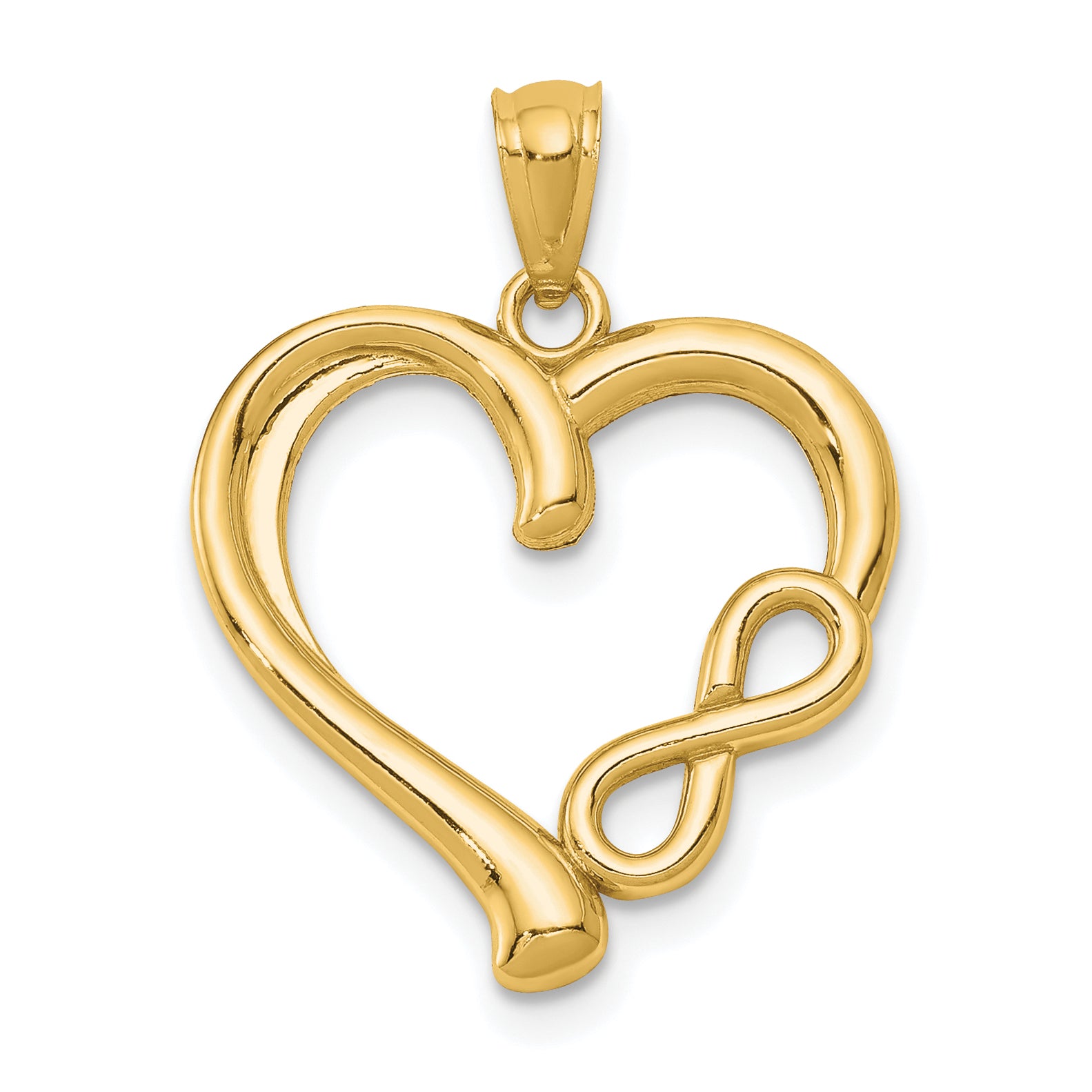 14K Polished Infinity Symbol Heart Pendant Main image