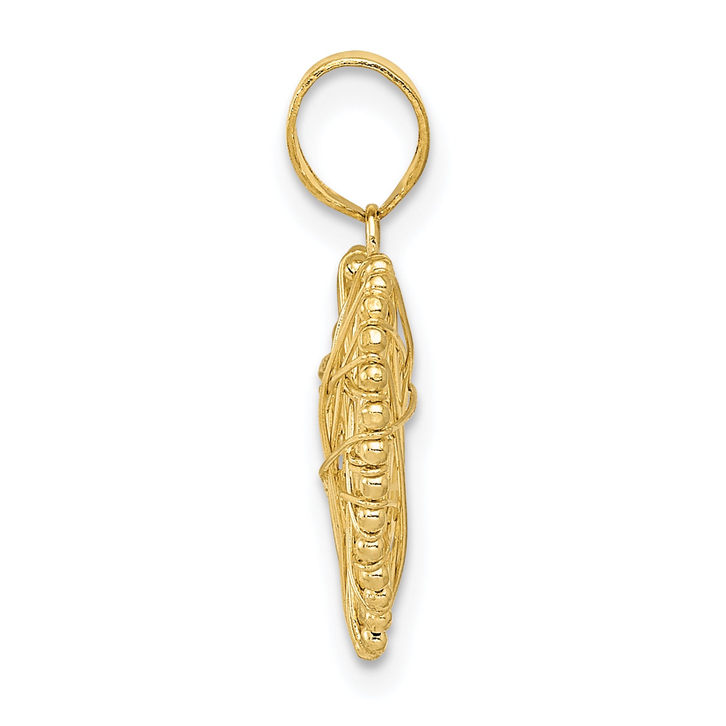 14K Gold Polished Wire Heart Pendant with Textured Finish Secondary image