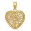 14K Polished Wire Heart Pendant