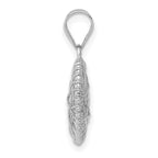14K White Gold Open Wire Heart Pendant with Polished Finish