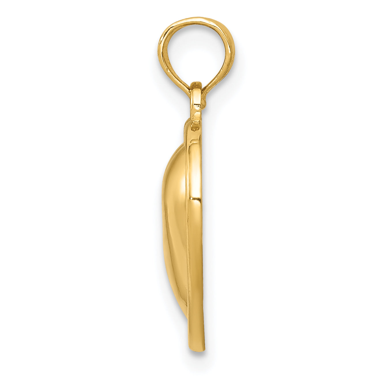 14K Gold Polished Domed Heart Pendant Elegant Casted Design by Sophia Jewelers