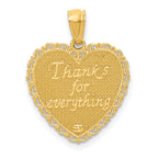 14K Gold Reversible Mom Pendant with Polished Finish  Gift Ready