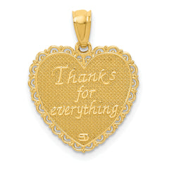 14K Gold Reversible Mom Pendant with Polished Finish  Gift Ready