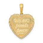 14K Gold Reversible Sister-Friends Forever Pendant Casted Solid Design