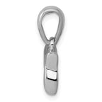 14K White Gold Chai Life Pendant with Polished Rhodium Finish