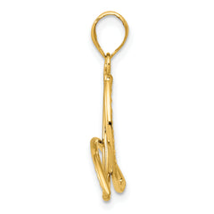 14K Gold Diamond-Cut Trinity Pendant with Polished Solid Finish