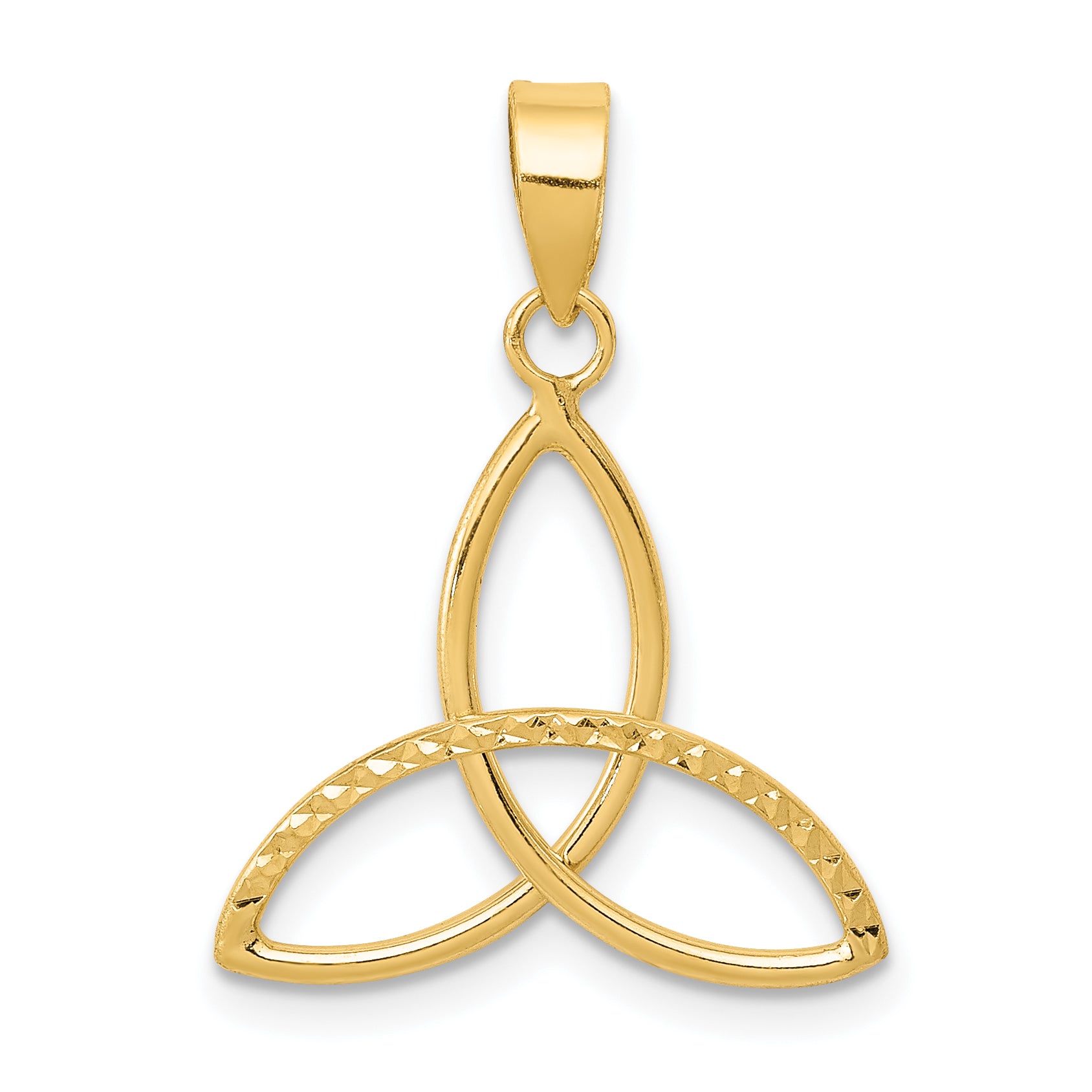 14K Diamond Cut Trinity Pendant Main image