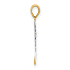 14K Gold and Rhodium Diamond-Cut Tree Pendant with Polished Finish