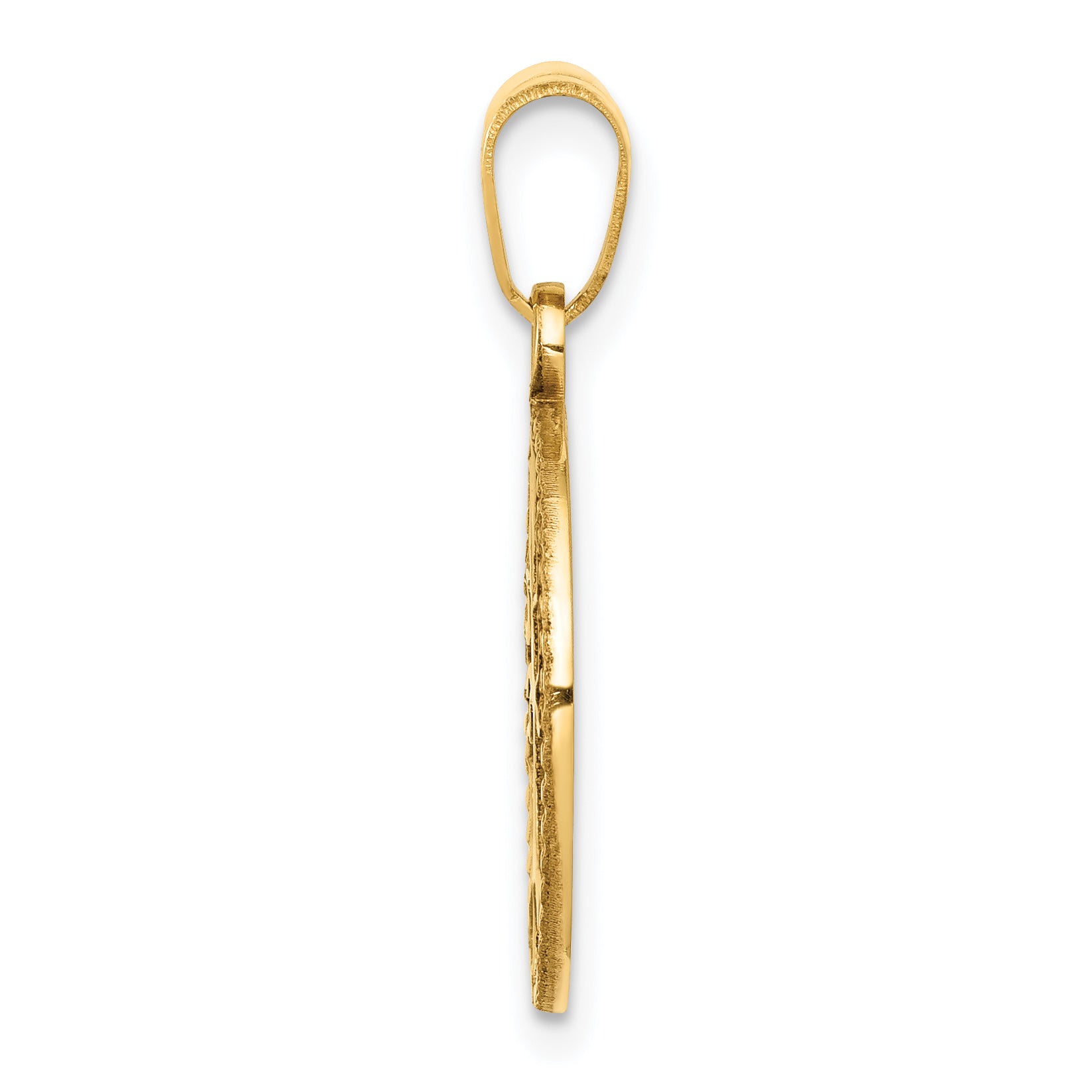 14K Gold Polished Tree of Life Pendant for Men  Elegant, Textured Design