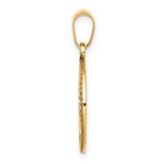 14K Gold Polished Tree of Life Pendant for Men  Elegant, Textured Design