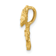14K Satin Diamond-Cut Rose Gold Chain Slide with Polished Finish