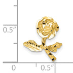 14K Satin Diamond-Cut Rose Gold Chain Slide with Polished Finish