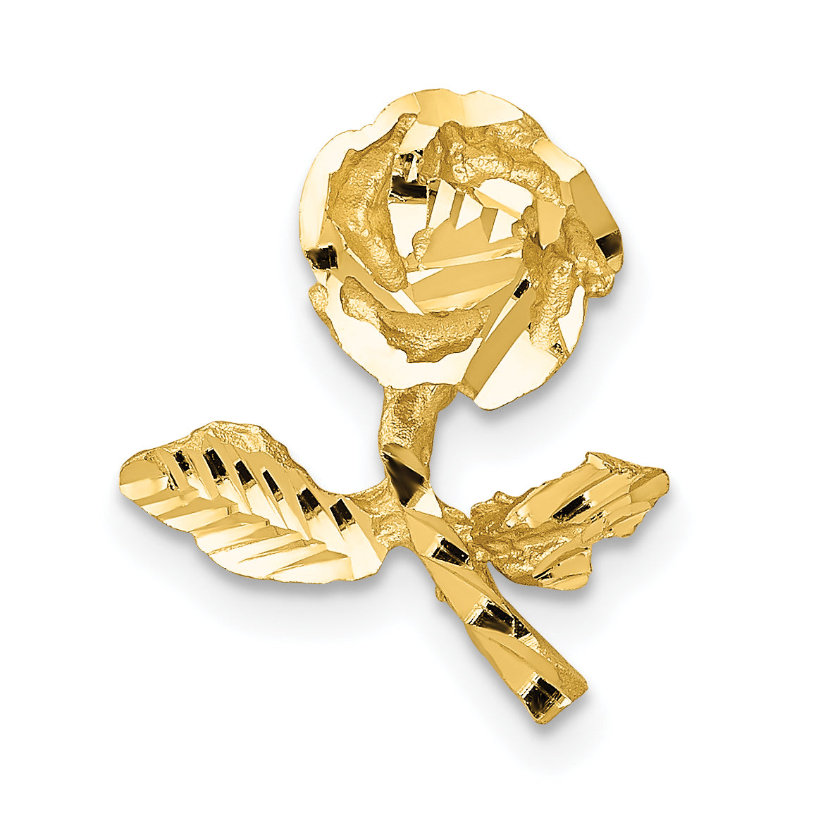 14k Satin Diamond-cut Rose Chain Slide Main image
