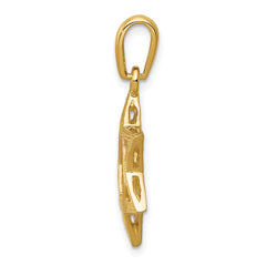 14K Gold Star of David Pendant with Polished Finish Elegant Religious Charm