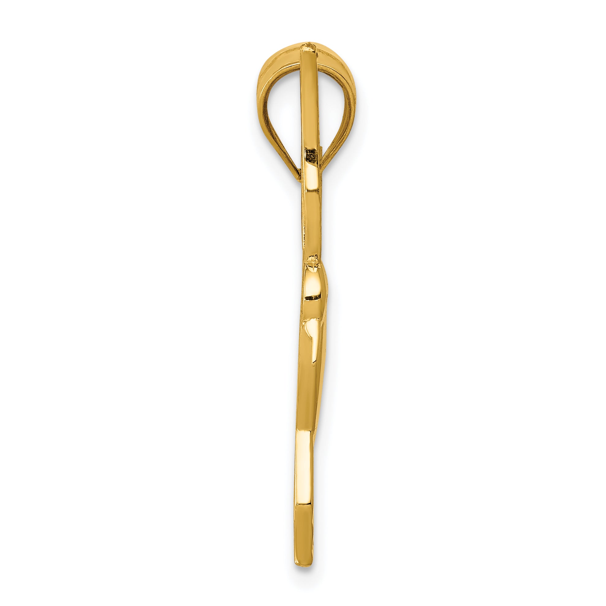 14K Gold Polished Hummingbird Pendant with Filigree Design Secondary image