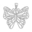 14k White Gold Polished Large Butterfly Pendant