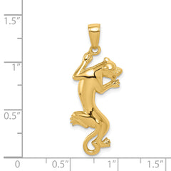 14K Gold Polished Panther Pendant for Men  Bold & Elegant Design