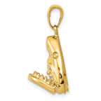 14K Gold Polished Jaws Shark Head Pendant for Men  Bold & Themed Design