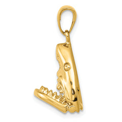 14K Gold Polished Jaws Shark Head Pendant for Men  Bold & Themed Design