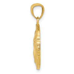 14K Gold Polished Sand Dollar Pendant for Men Elegant Solid Design