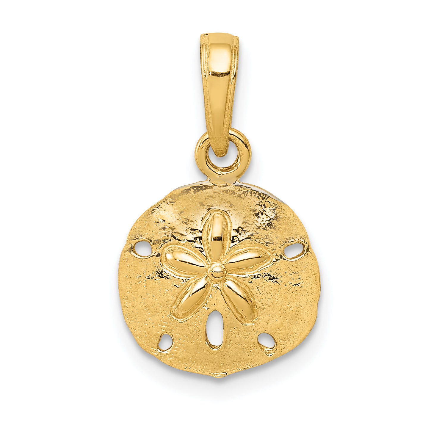 14K Gold Polished Sand Dollar Pendant Main image