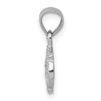 14K White Gold Sand Dollar Pendant with Polished Rhodium Finish Elegant