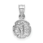 14K White Gold Sand Dollar Pendant with Polished Rhodium Finish Elegant