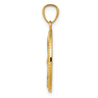 14K Gold Men's Anchor with Rope Pendant  Polished Solid Finish