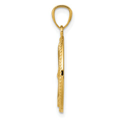 14K Gold Men's Anchor with Rope Pendant  Polished Solid Finish