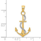 14K Two-Tone Gold Anchor with Rope Pendant for Men  Polished & Solid Design