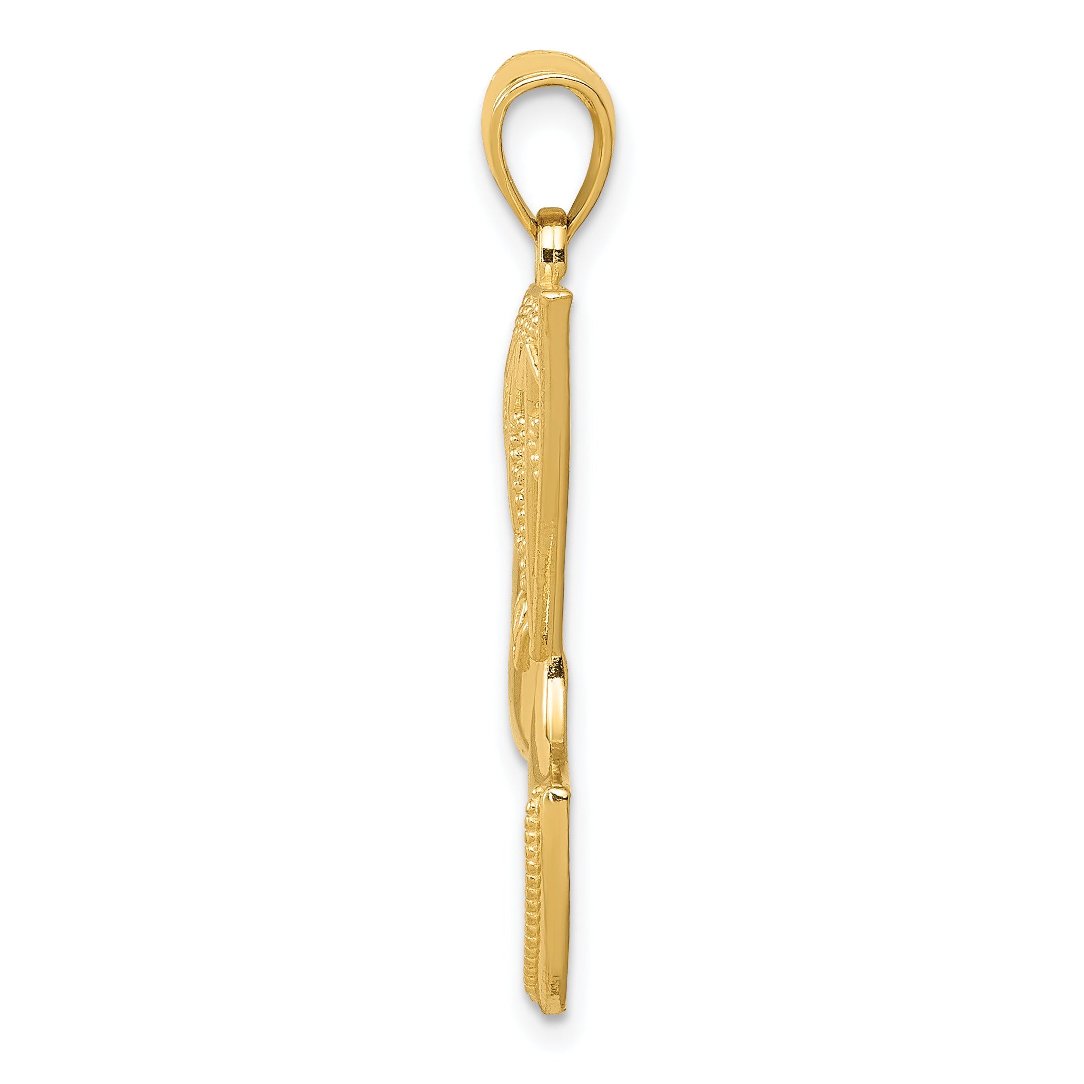 14K Gold Nefertiti Profile Pendant Solid Casted Yellow Charm
