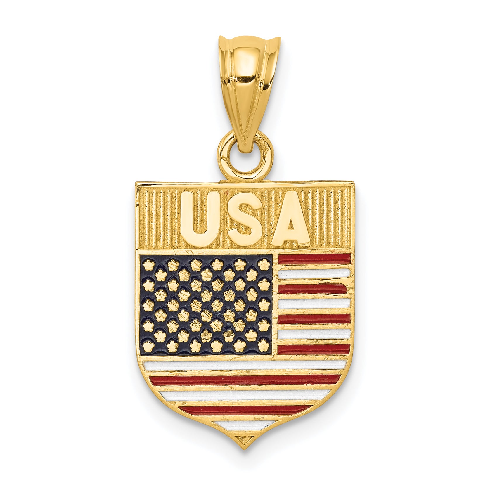 14k USA Flag Enameled Pendant Main image