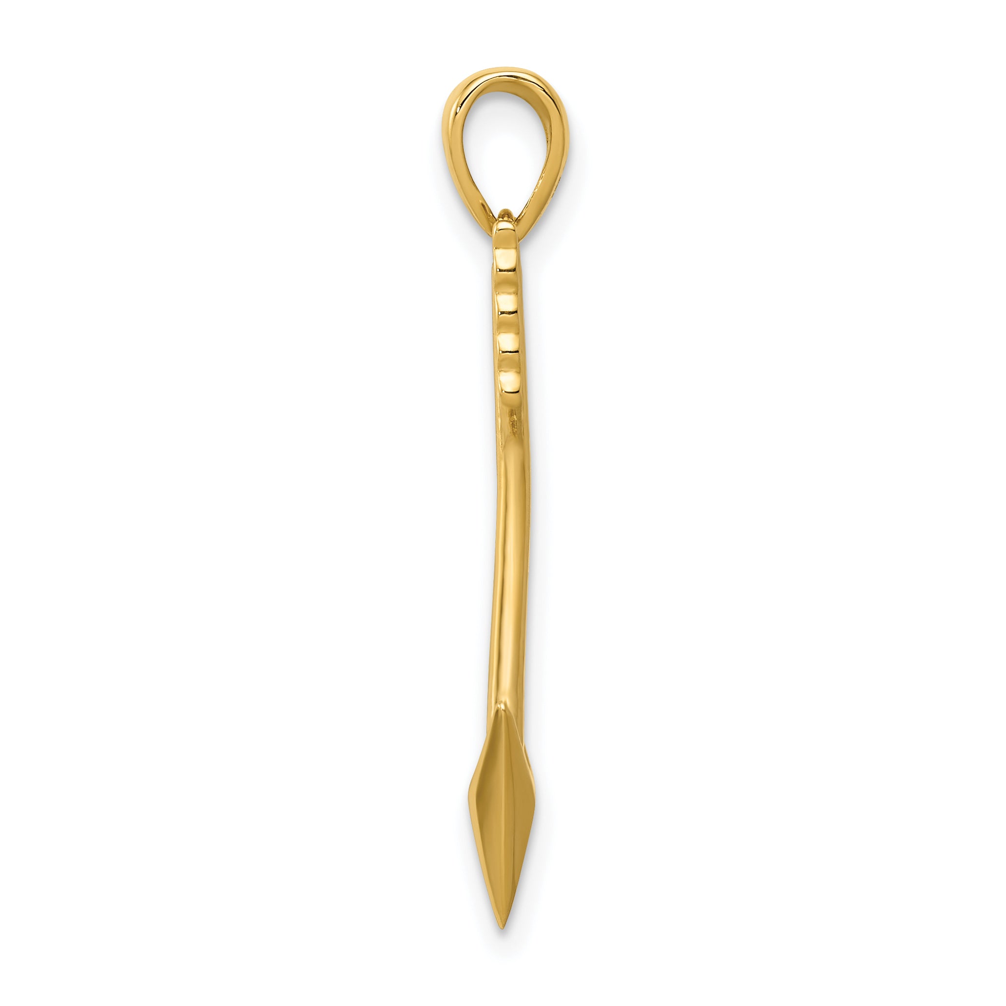 14K Gold 3D Arrow Pendant with Polished Finish for Men Secondary image