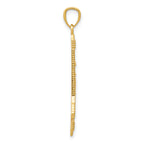 14K Gold Bow and Arrow Pendant with Polished Textured Finish for Men