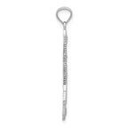 14K White Gold Bow and Arrow Pendant with Polished Textured Finish