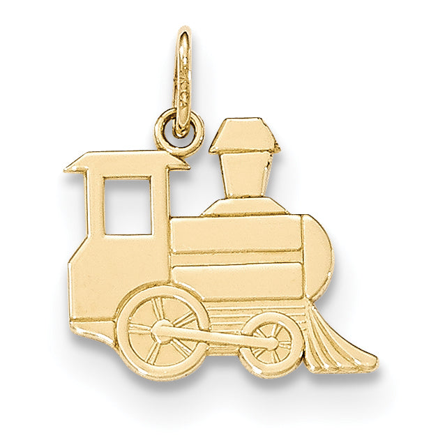 14K Gold Polished Toy Train Pendant