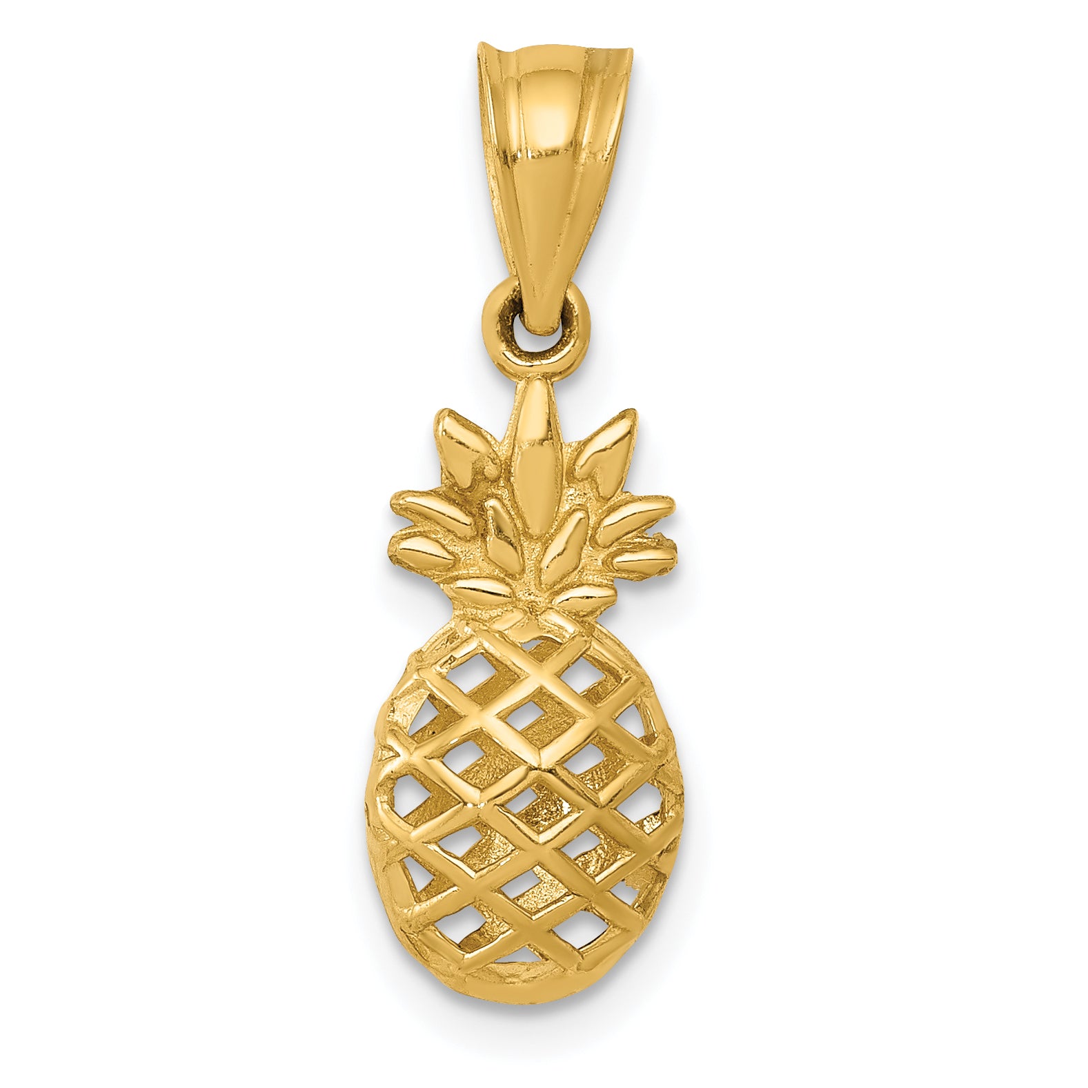 14k Polished 3D Pineapple Pendant Main image