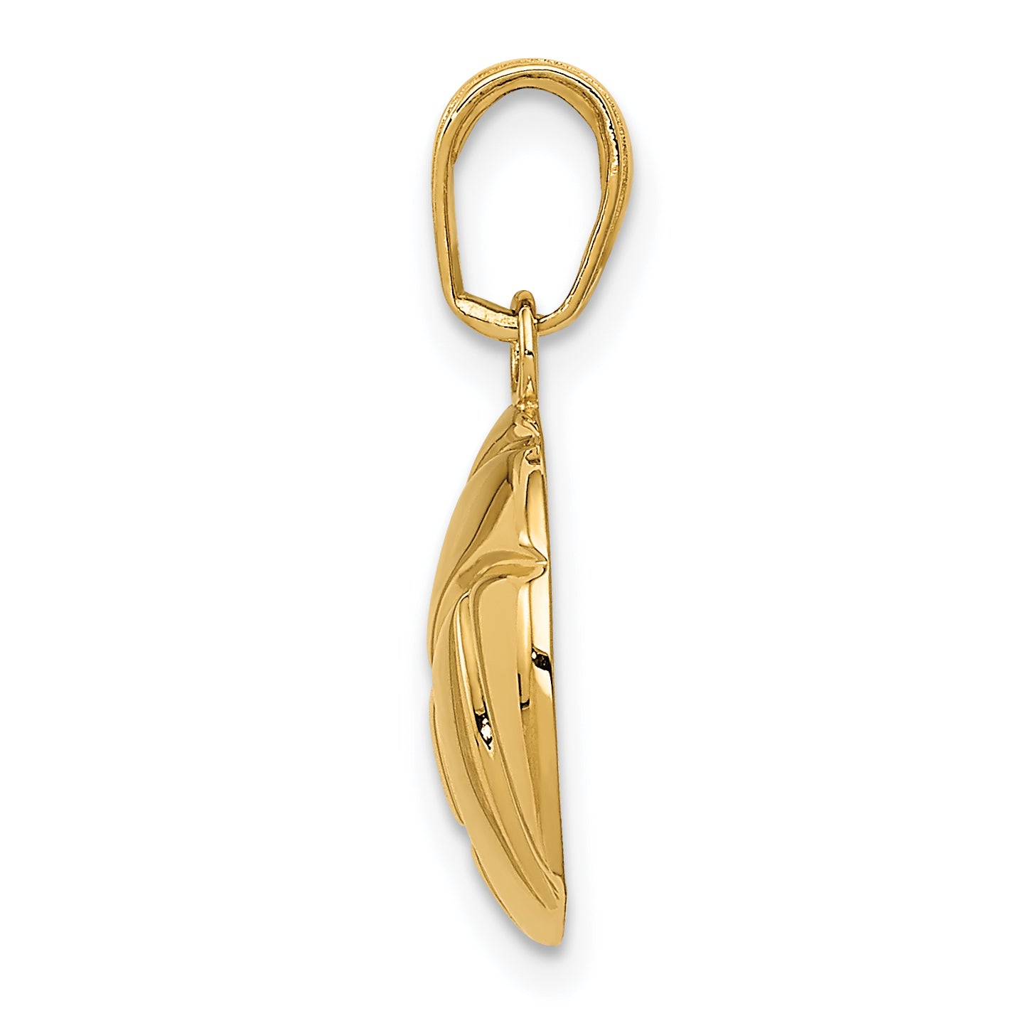 14K Gold Polished Volleyball Pendant for Men  Solid Textured Design by Sophia Jewelers