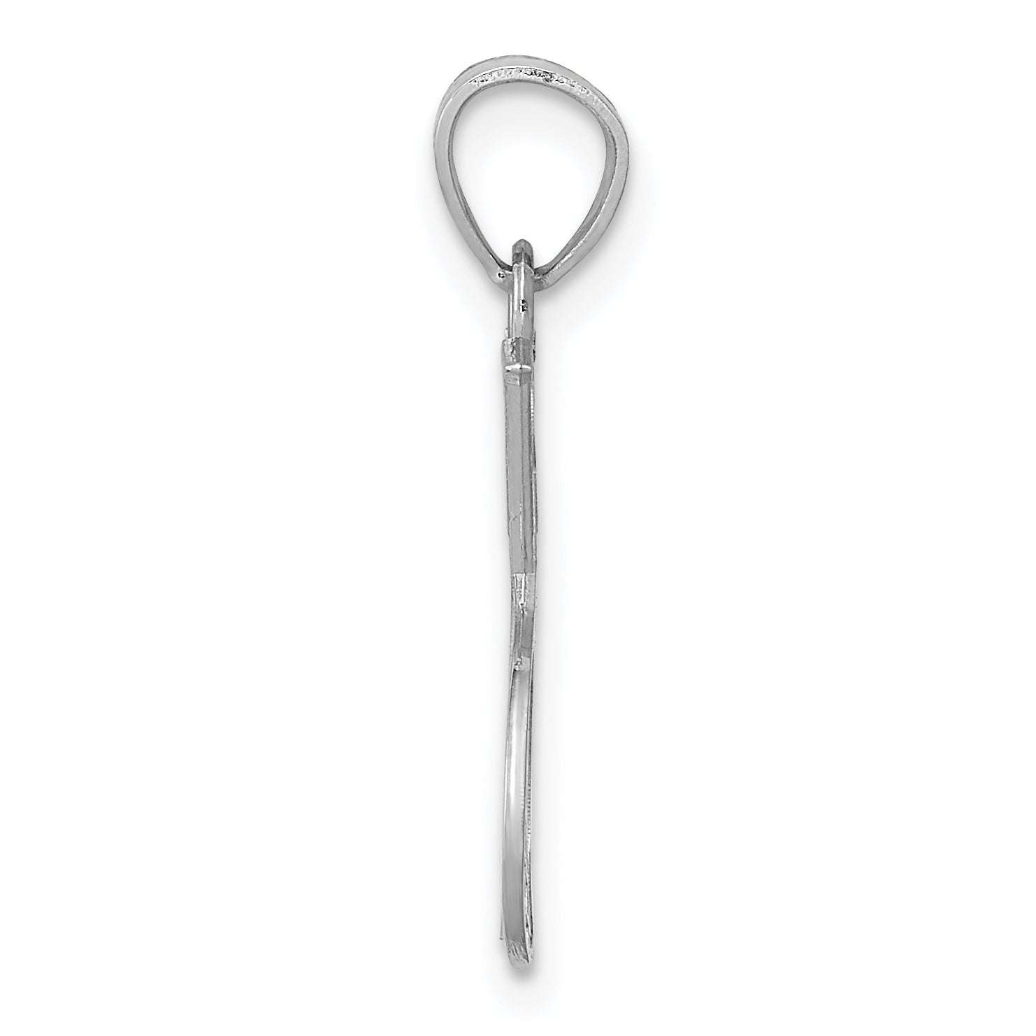 14K White Gold Tennis Racquet Pendant with Polished Rhodium Finish Secondary image