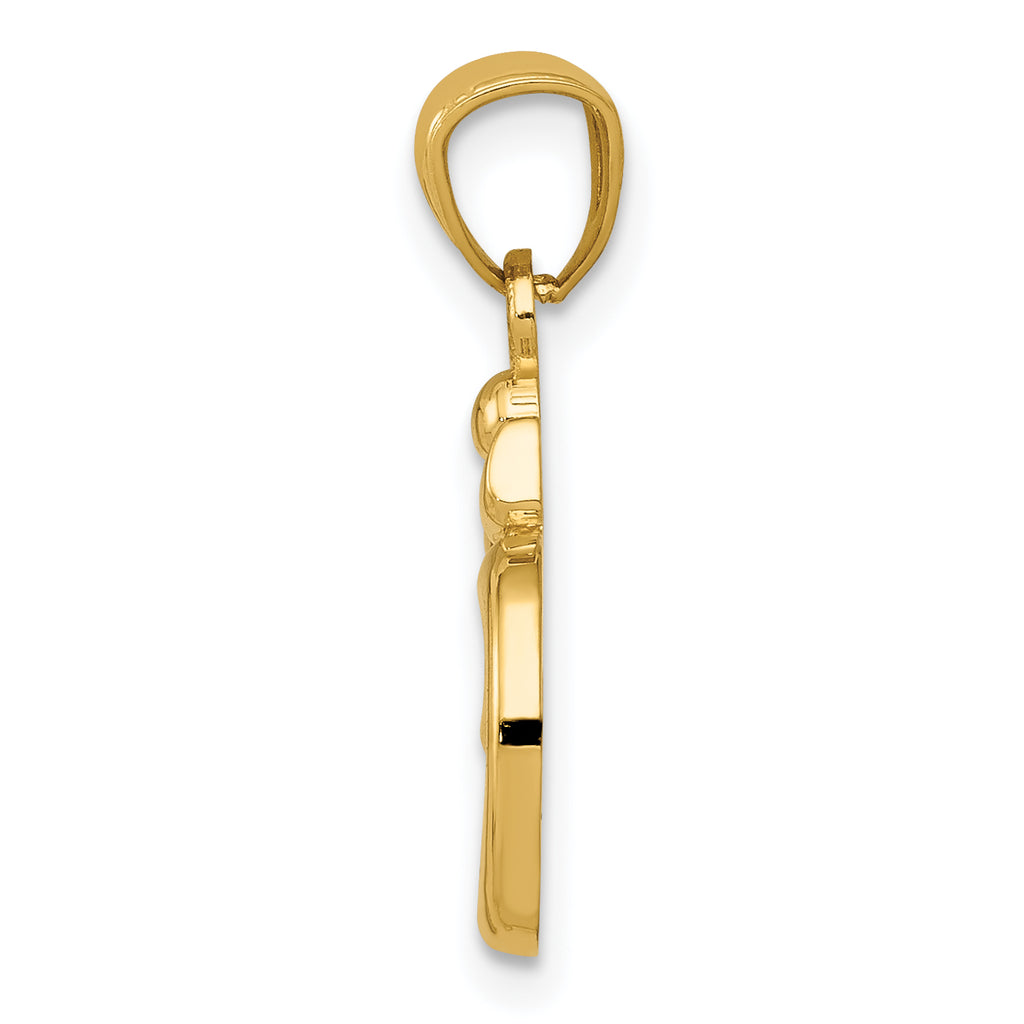 14K Gold Polished Om Symbol Pendant for Men  Solid & Casted Elegance
