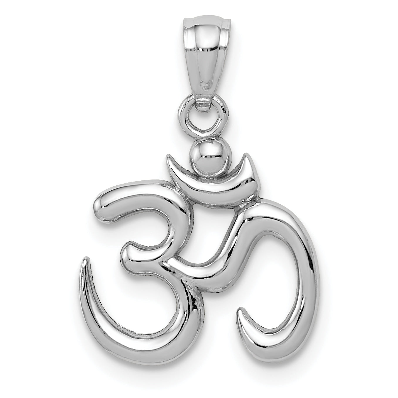 14k White Gold Polished Om Symbol Pendant Main image