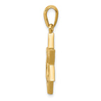 14K Gold Star of David Pendant with Closed Back Elegant Design 33mm