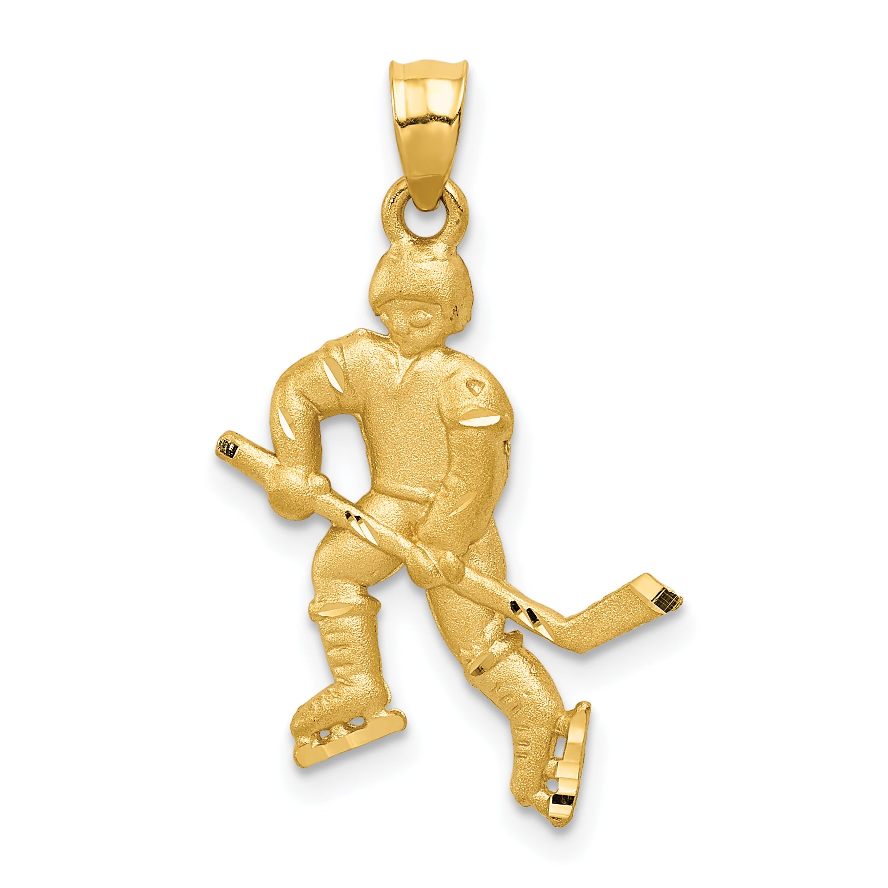 14K Satin D/C Hockey Player Pendant Main image