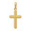 14K Polished Cross With Striped Border Pendant